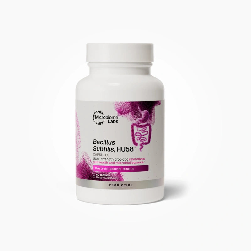 HU58™ Bacillus Subtilis Probiotic – HU58™ by Microbiome Labs is a single-strain probiotic providing a concentrated dose of B…