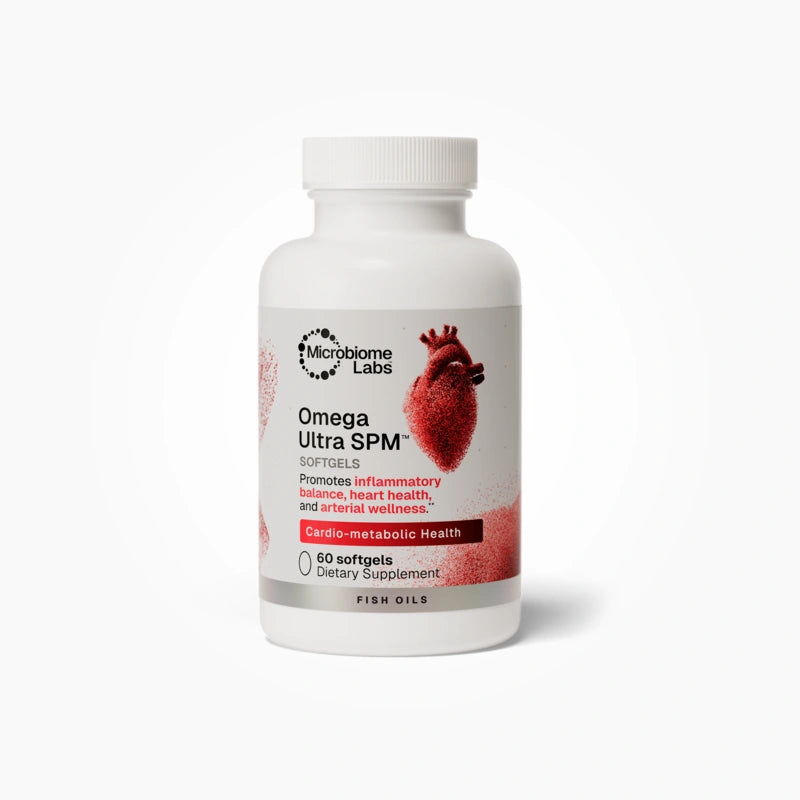 Omega Ultra SPM™ – Omega Ultra SPM™ by Microbiome Labs combines EPA, DHA, and DPA omega-3 fatty acids with specialized pro-r…